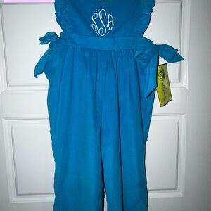 Charming Blue Kids Romper with Ruffle Details